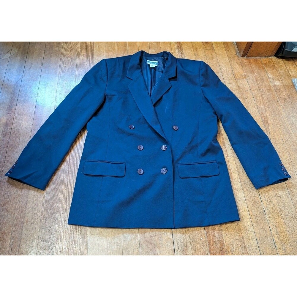 Vintage Pendleton 100% Wool Navy Blue Blazer Single Button Women's 16 Tall